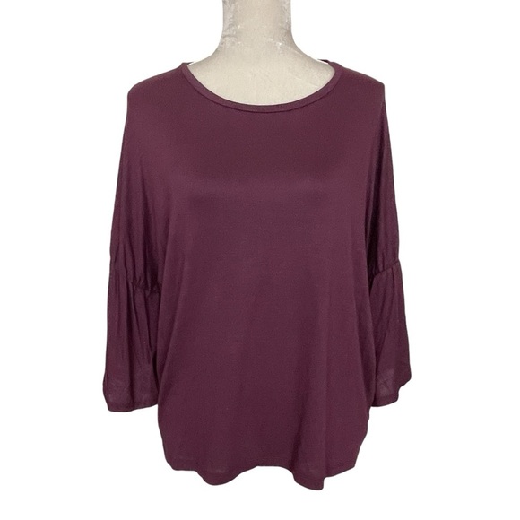 Olive + Oak Boxy Oversized Flare Sleeve Top Purple Women’s Size S - Picture 1 of 8